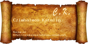 Czimbalmos Katalin névjegykártya